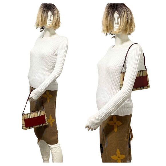 BURBERRY Nova Check Pvc Leather Handbag Shoulder Bag 💼 - Picture 4 of 17